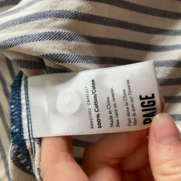 Paige Women's Striped Cotton Button-Up Top Size S Western Career Work Shirt‎ - Picture 5 of 13